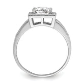 Brilliant Embers Sterling Silver Rhodium-plated 61 Stone Micro Pav‚ CZ Ring